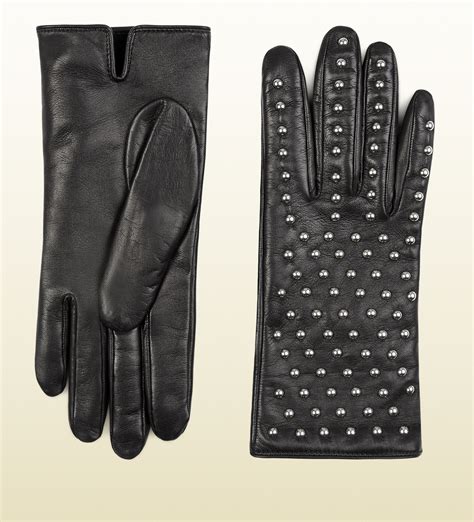 gucci black lace gloves|Gucci black leather gloves.